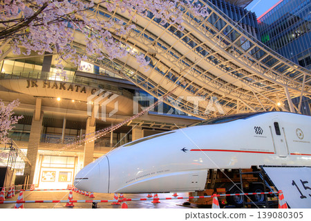 A Shinkansen 800 series train ("The Great Adventure of Tsubame") on display at Hakata Station. A Shinkansen 800 series train ("The Great Adventure of Tsubame") on display at Hakata Station. 139080305