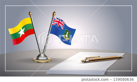 Small national flag of Myanmar and British Virgin Islands flag Relation, Template Vector Illustration Small national flag of Myanmar and British Virgin Islands flag Relation, Template Vector Illustration 139080636