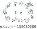 Illustration materials: Summer line art set 139080686