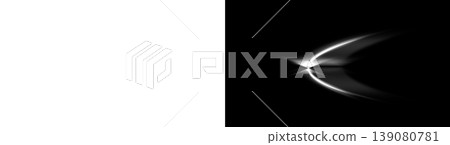 白色光翼焰，透明和黑色背景套裝 139080781