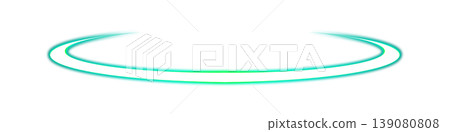 Light blue neon ring and oval light frame on a transparent background. Light blue neon ring and oval light frame on a transparent background. 139080808