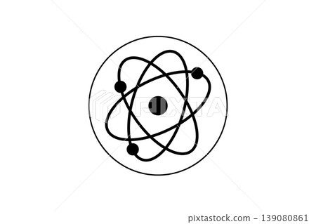 Atomic Science Icon Atom Symbol Representing Physics, Nuclear Energy, Molecule And Technology Concept Atomic Science Icon Atom Symbol Representing Physics, Nuclear Energy, Molecule And Technology Concept 139080861