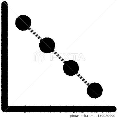 Simple line graph icon, downward trend, monochrome. Simple line graph icon, downward trend, monochrome. 139080990