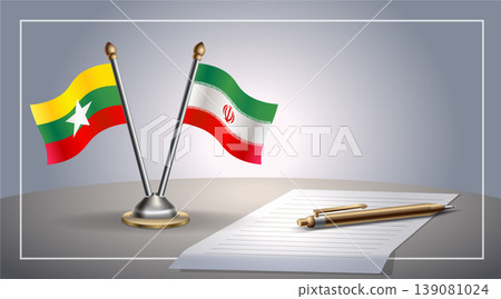 Small national flag of Myanmar and Iran flag Relation, Template Vector Illustration Small national flag of Myanmar and Iran flag Relation, Template Vector Illustration 139081024