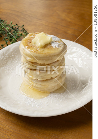 Freshly baked ricotta cheese pancakes 139081256