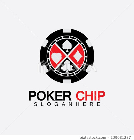 Casino chip icon, poker chip vector icon logo,Casino chips for poker or roulette.Vector illustration isolated on white background. 139081287