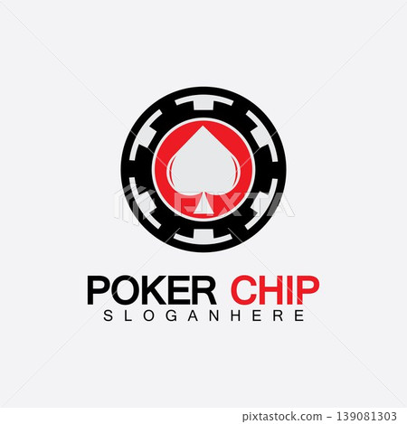 Casino chip icon, poker chip vector icon logo,Casino chips for poker or roulette.Vector illustration isolated on white background. 139081303