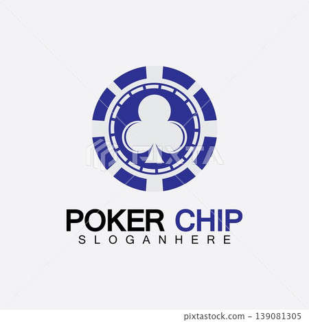 Casino chip icon, poker chip vector icon logo,Casino chips for poker or roulette.Vector illustration isolated on white background. 139081305