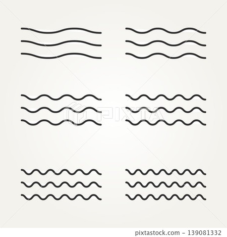 bundle set of ocean, lake, and river waves icon bundle set of ocean, lake, and river waves icon 139081332