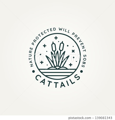 cattails above the water minimalist line art logo cattails above the water minimalist line art logo 139081343