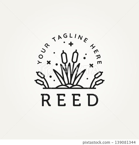 reed cattails river minimalist line art logo icon reed cattails river minimalist line art logo icon 139081344