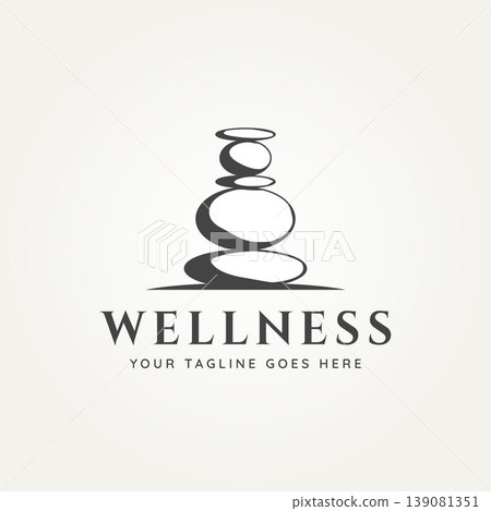 wellness balancing stone logo vector illustration wellness balancing stone logo vector illustration 139081351