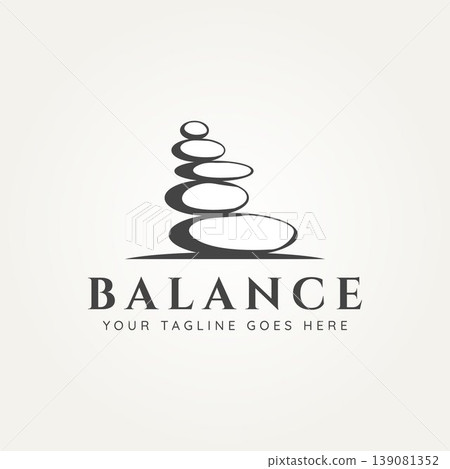 balancing stone stone logo vector illustration balancing stone stone logo vector illustration 139081352