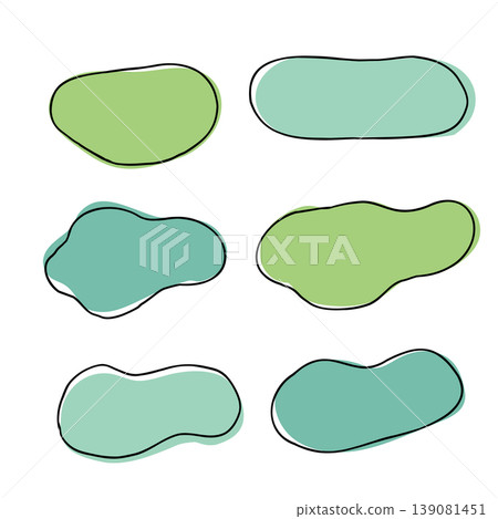 Scandinavian-style moss green hand-painted organic frame set Scandinavian-style moss green hand-painted organic frame set 139081451