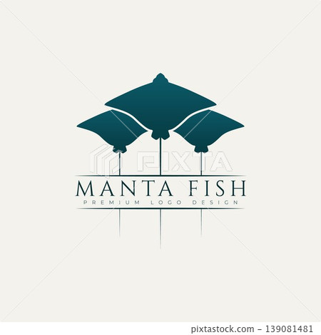 manta fish modern minimalist logo design 139081481