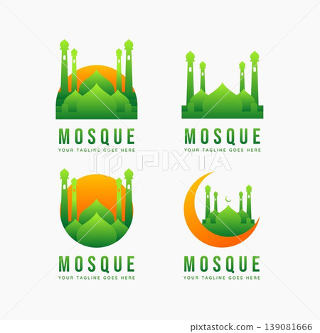 mosque islamic landmark minimalist flat logo icon mosque islamic landmark minimalist flat logo icon 139081666