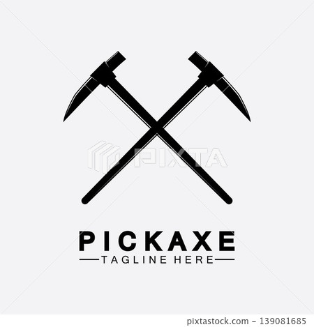 Pickaxe Logo Vector icon symbol illustration Design template, Mining Concept With Silhouette,Mining Logo, Pickaxe Logo Pickaxe Logo Vector icon symbol illustration Design template, Mining Concept With Silhouette,Mining Logo, Pickaxe Logo 139081685