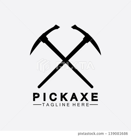 Pickaxe Logo Vector icon symbol illustration Design template, Mining Concept With Silhouette,Mining Logo, Pickaxe Logo Pickaxe Logo Vector icon symbol illustration Design template, Mining Concept With Silhouette,Mining Logo, Pickaxe Logo 139081686