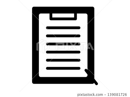 應用程式/合約圖示/圖像/行政/問卷/黑白向量圖 139081726