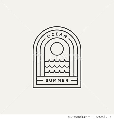 ocean summer minimalist line art logo icon design ocean summer minimalist line art logo icon design 139081797