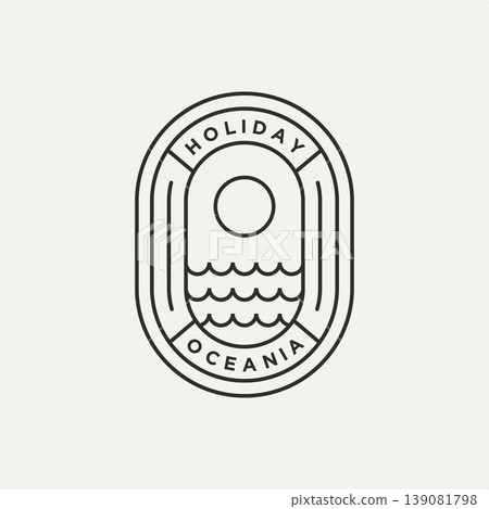 ocean holiday minimalist line art logo icon design ocean holiday minimalist line art logo icon design 139081798