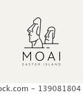 moai monument minimalist line art logo icon design 139081804
