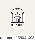 ramadan islamic mosque minimalist line art logo 139081808