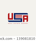USA minimalist logotype template vector design 139081810