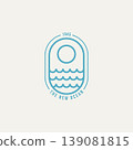 ocean wave minimalist line art badge logo icon 139081815