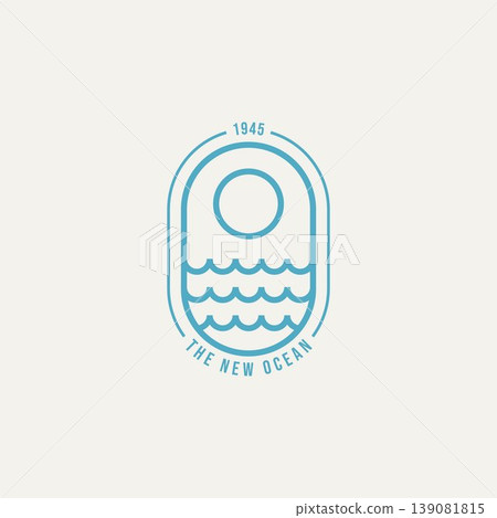ocean wave minimalist line art badge logo icon ocean wave minimalist line art badge logo icon 139081815