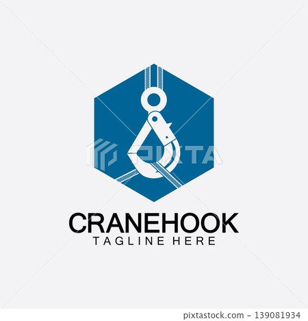 Crane hook logo icon vector illustration design template Crane hook logo icon vector illustration design template 139081934