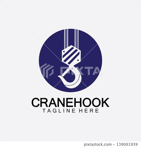 Crane hook logo icon vector illustration design  template 139081939