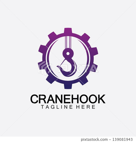 Crane hook logo icon vector illustration design  template 139081943