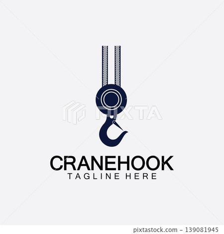 Crane hook logo icon vector illustration design template Crane hook logo icon vector illustration design template 139081945