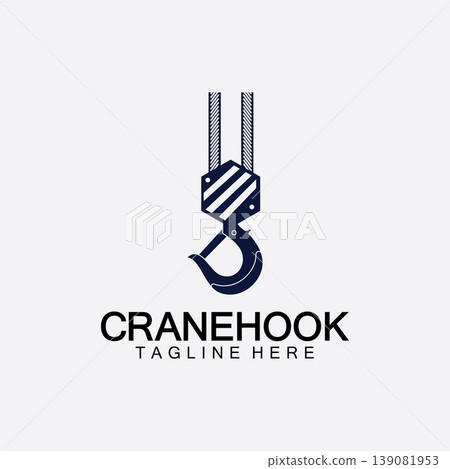 Crane hook logo icon vector illustration design template Crane hook logo icon vector illustration design template 139081953