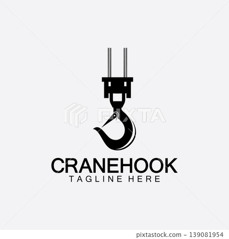 Crane hook logo icon vector illustration design template Crane hook logo icon vector illustration design template 139081954