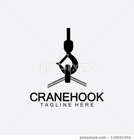 Crane hook logo icon vector illustration design  template 139081956