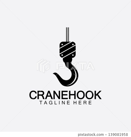 Crane hook logo icon vector illustration design  template 139081958