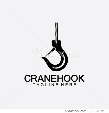 Crane hook logo icon vector illustration design template Crane hook logo icon vector illustration design template 139081959