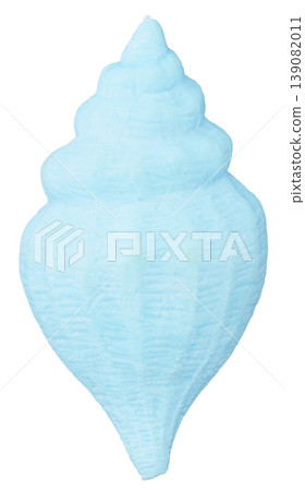A light blue, seashell-shaped candle cut out against a white background. A light blue, seashell-shaped candle cut out against a white background. 139082011