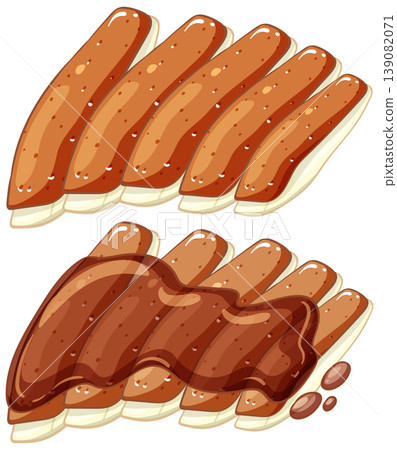 Grilled Asian-Style Pork Ribs with Barbecue Sauce 139082071