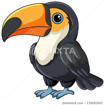 Cute Toco Toucan Vector Illustration Isolated on White Background Cute Toco Toucan Vector Illustration Isolated on White Background 139082083