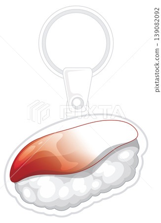 Vector Illustration of a Sushi Nigiri Keychain with Metal Ring Vector Illustration of a Sushi Nigiri Keychain with Metal Ring 139082092