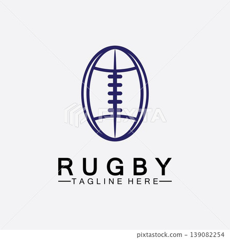 Rugby Ball American Football Icon Vector Logo Template 139082254