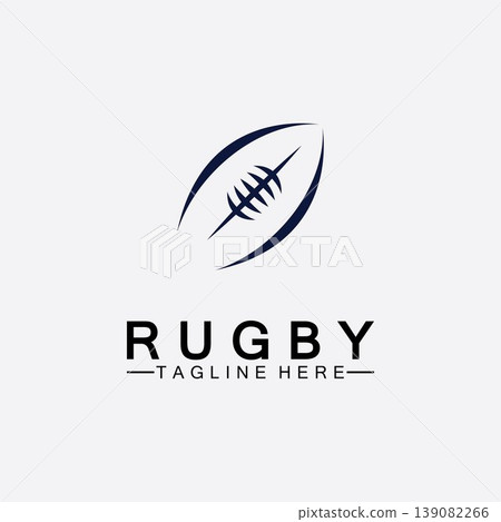Rugby Ball American Football Icon Vector Logo Template 139082266