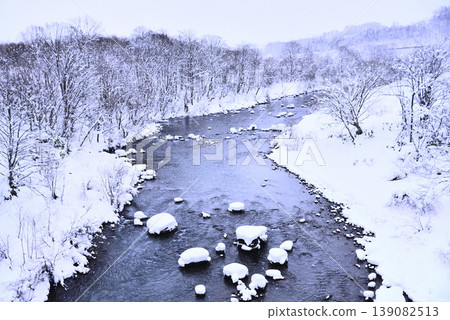 Snowscape of Hokkaido: A winter river Snowscape of Hokkaido: A winter river 139082513