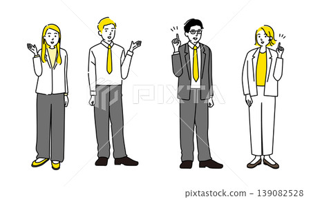 Businessmen (male and female) in various poses Businessmen (male and female) in various poses 139082528