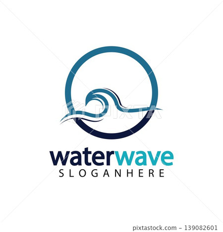 water wave logo design template 139082601