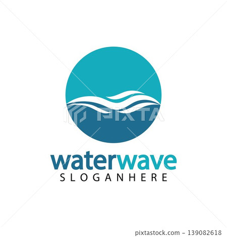 water wave logo design template 139082618