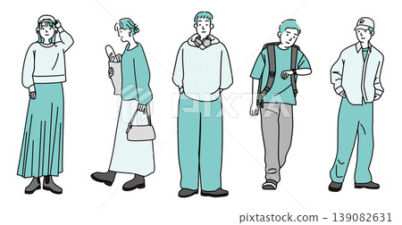 Young men and women in casual clothes Young men and women in casual clothes 139082631